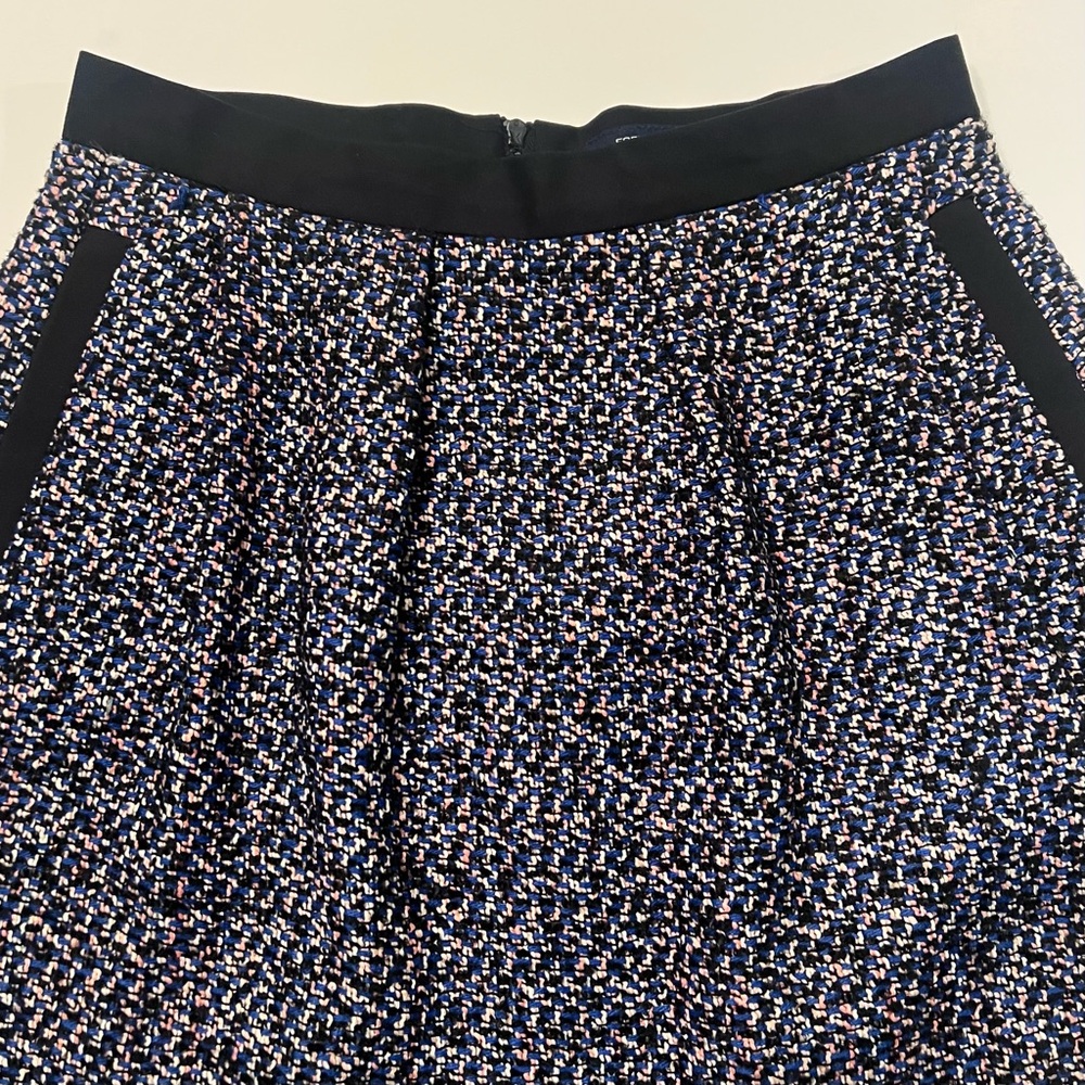 French‎ Connection Multi-Color Tweed w/ Black Contrast A-Line Mini Skirt Size 6 - Picture 7 of 13